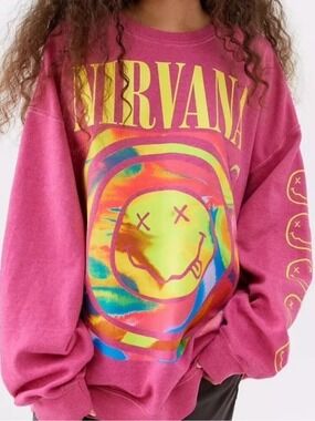 Nirvana Pink Spiral Crewneck